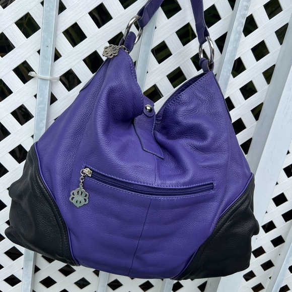 Pancaldi Italian Leather Handbag | Purple Statement | Luxe, Soft & Function - Picture 6 of 14